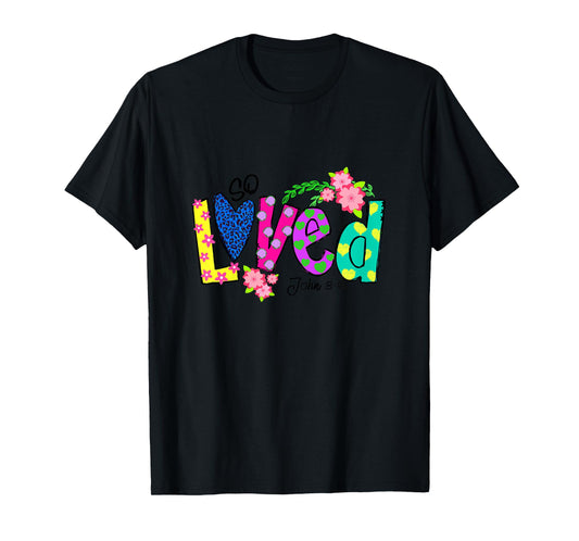 Loved Floral Polka Dots Easter Day Gift Christian Girl Boy T-Shirt