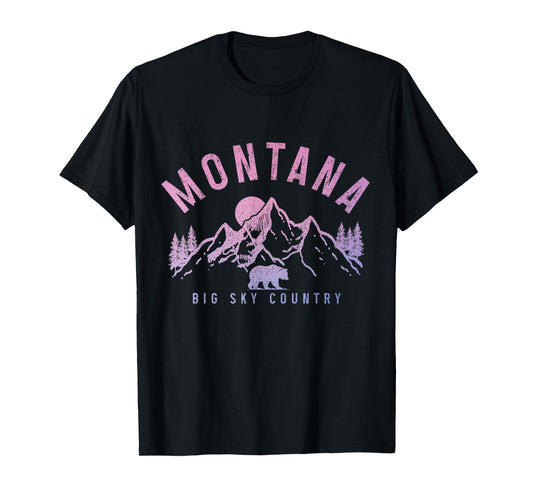 Montana Vintage Mountains Bear Nature Lover T-Shirt