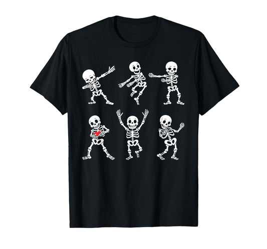 Dancing Skeleton Funny Halloween Costume Dab Dance Boys Kids T-Shirt