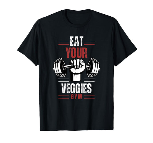 Eat Your Veggies Vegan Fitness Gym Workout Food Vintage T-Shirt