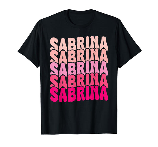 Personalized Name Sabrina I Love Sabrina Groovy 80's T-Shirt