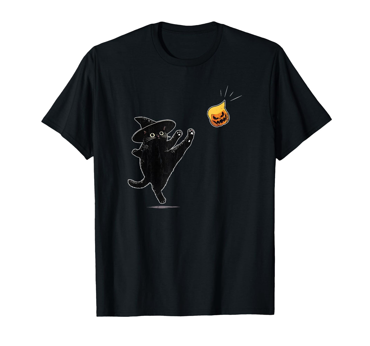 Black Cat Halloween, Cat Witch Doodle T-Shirt