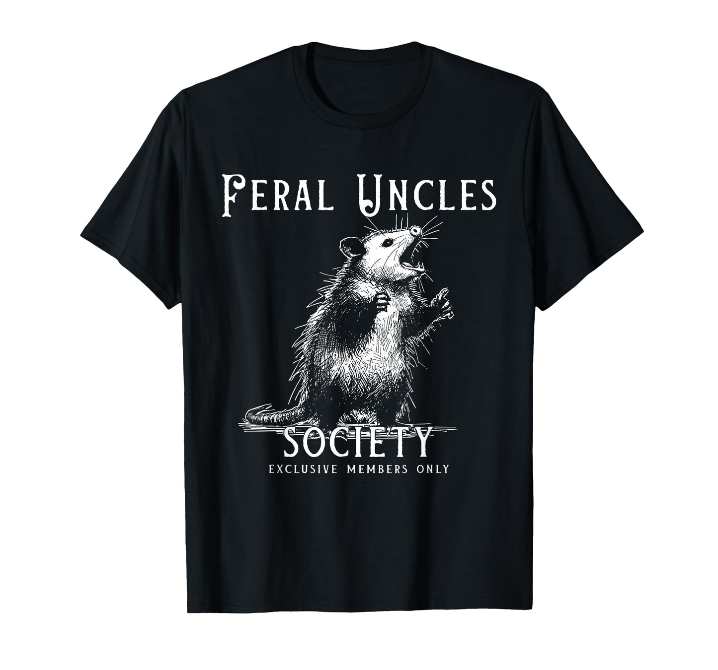 Retro Feral Uncle Society Funny Opossum Lovers Fathers Day T-Shirt