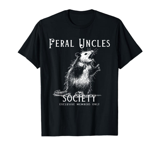 Retro Feral Uncle Society Funny Opossum Lovers Fathers Day T-Shirt