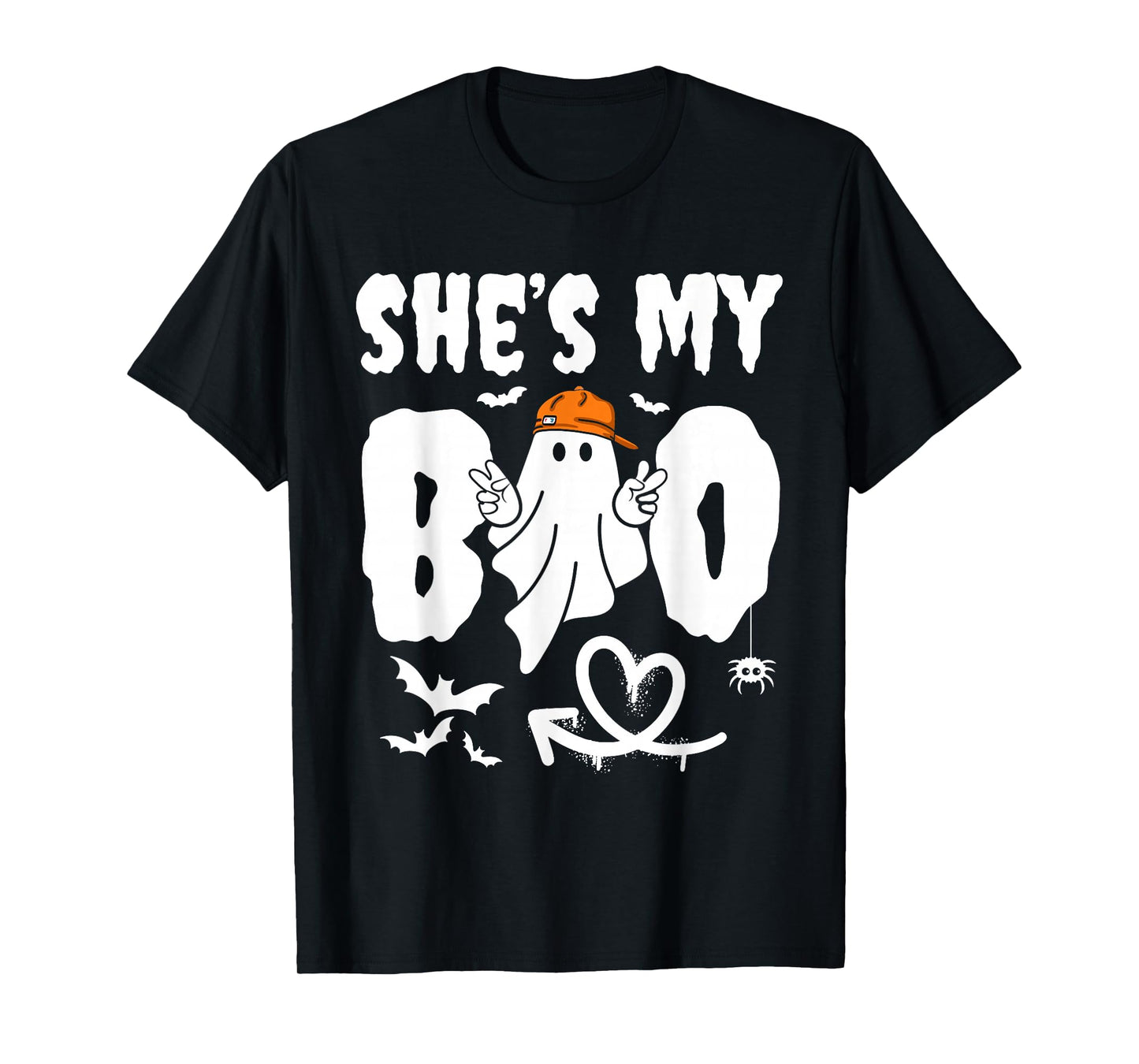 Funny Halloween Ghost Matching Couples Shes My Boo Boyfriend T-Shirt