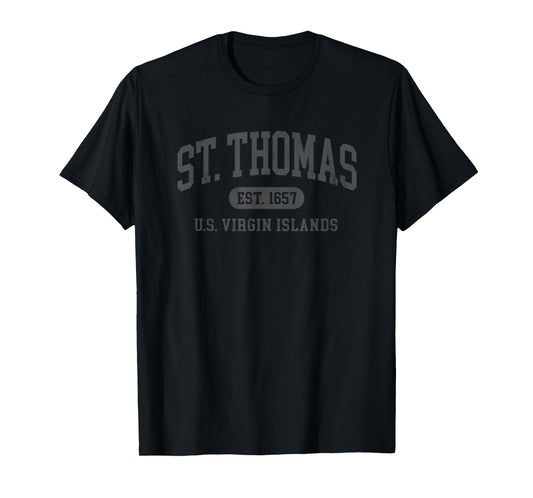 St Thomas USVI Throwback Text Mens Womens Vacation Souvenir T-Shirt