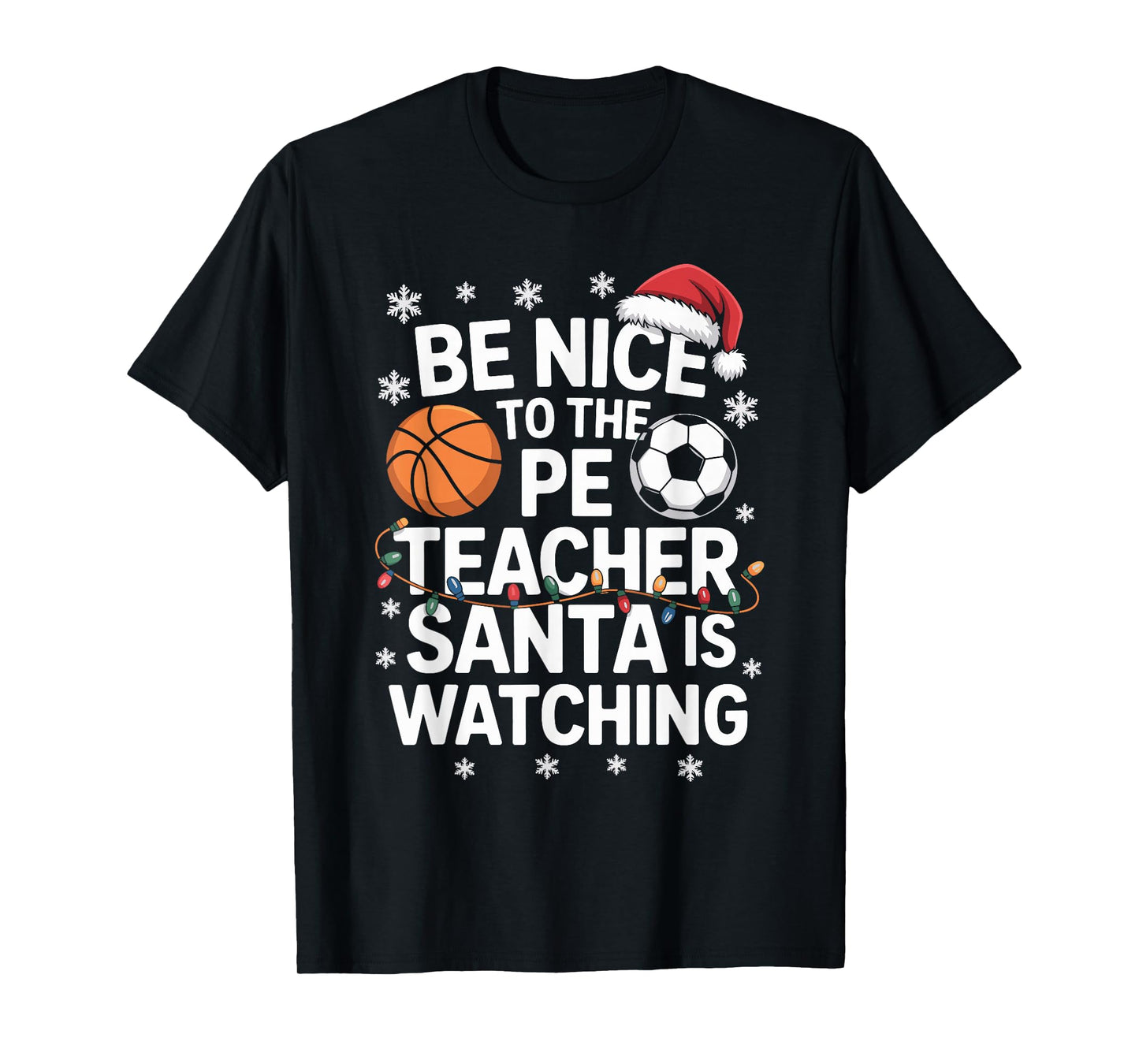 Funny PE Teacher Christmas Physical Education Xmas T-Shirt