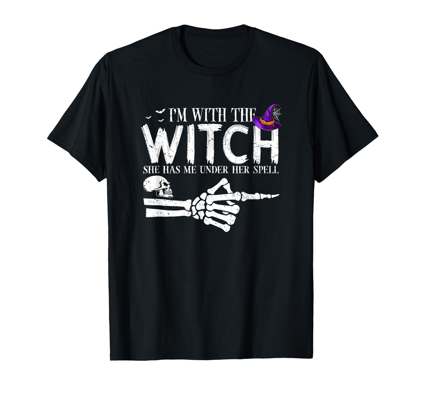 I'm with The Witch Funny Halloween Couple Costume Party T-Shirt