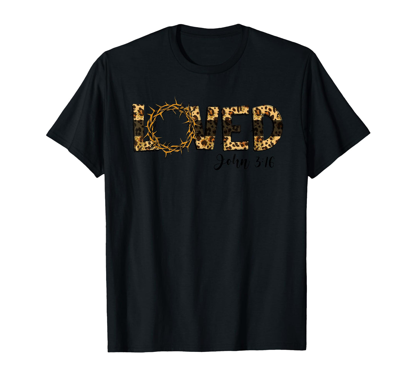 Loved John 3:16 Cheetah Leopard Print Jesus Christians T-Shirt