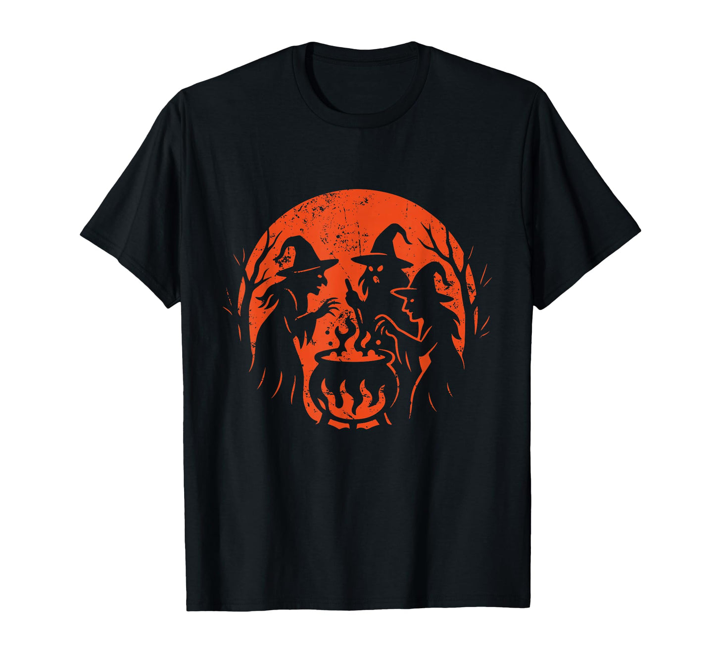 Three Witches Cauldron Halloween T-Shirt
