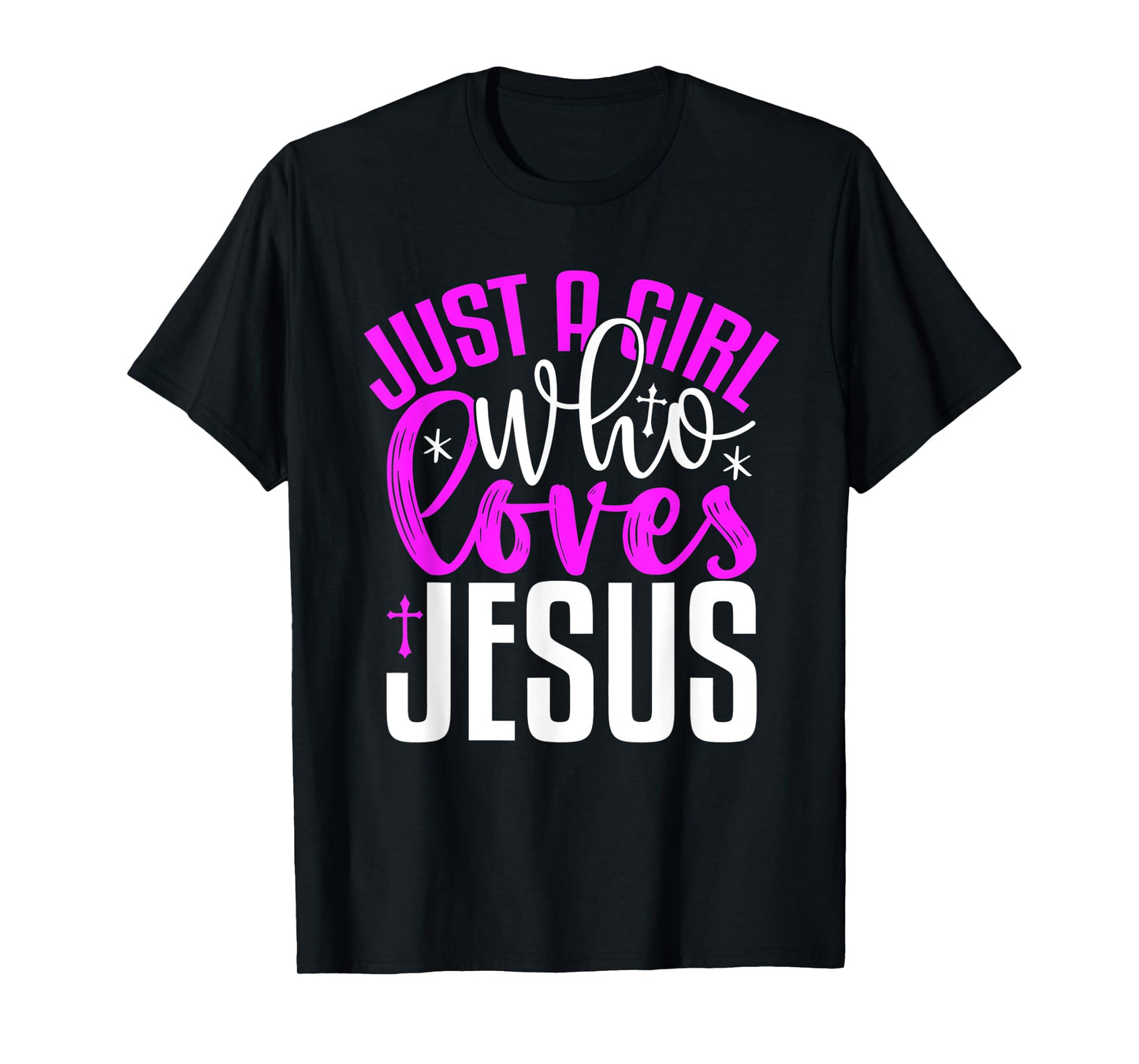 Just A Girl Who Loves Jesus Purple And White T-Shirt