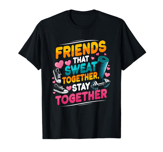Friends That Sweat Together Stay Together Gym Workout T-Shirt