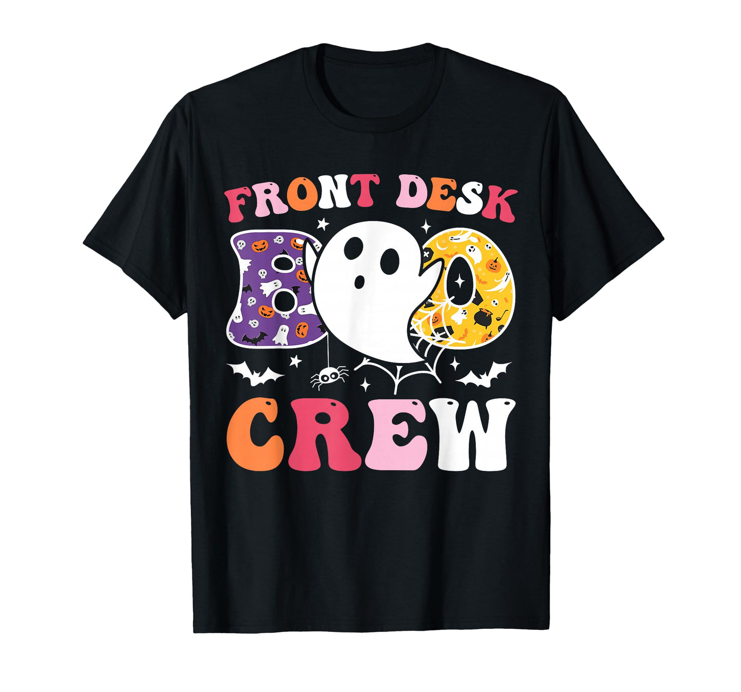 Front Desk Boo Crew Funny Ghost Halloween Receptionist 2025 T-Shirt