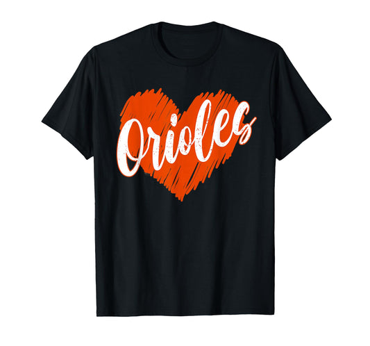 Retro Orioles-Name Love Heart Gifts Women Men Kids T-Shirt
