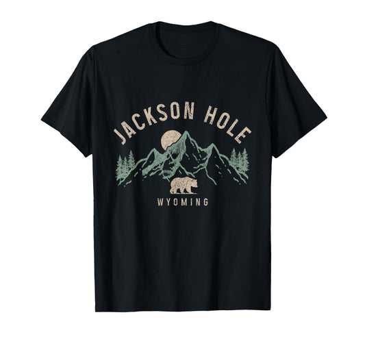 Jackson Hole Wyoming Mountains Bear Nature Lover Vintage T-Shirt