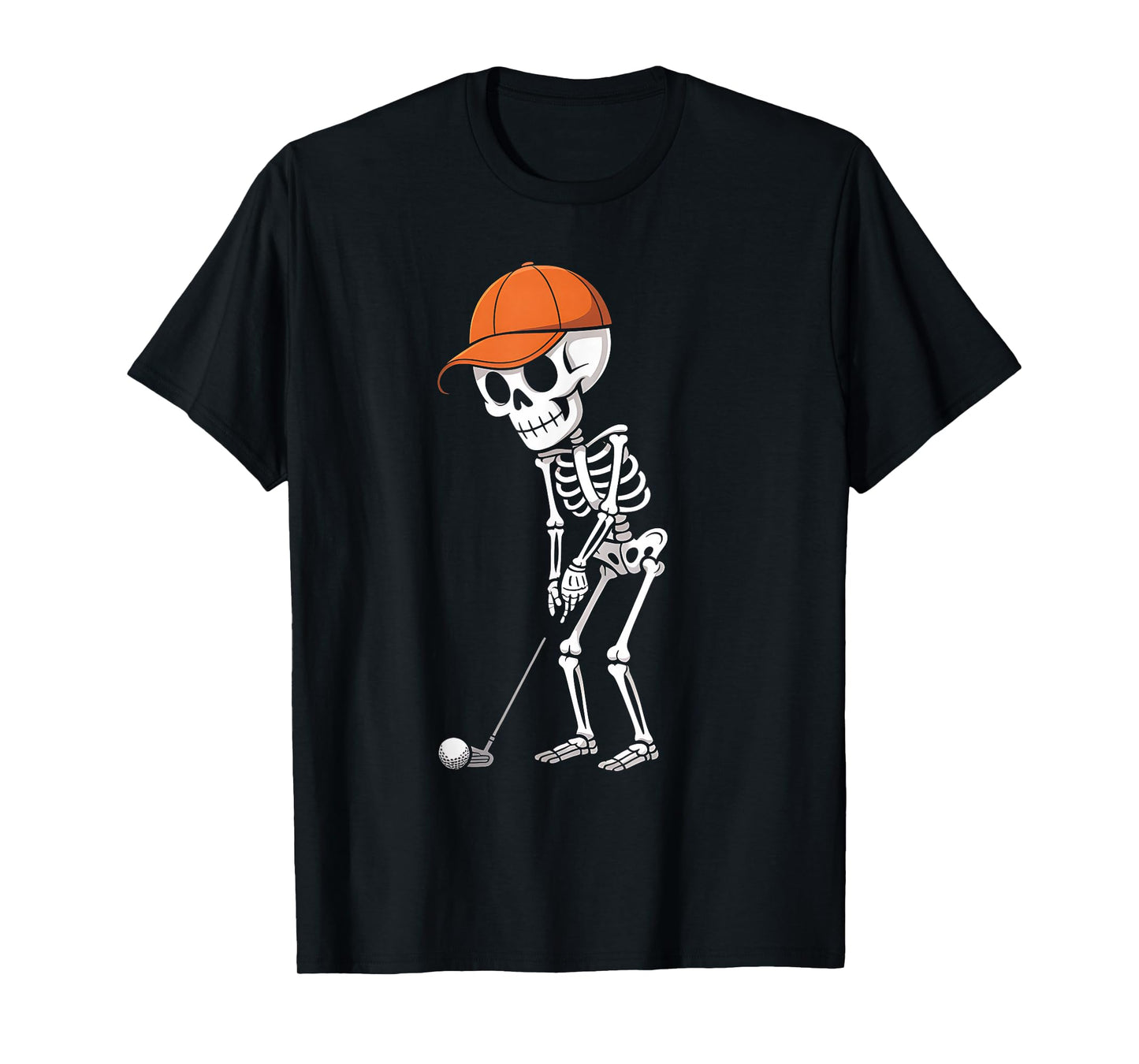 Skeleton Golf Halloween Golfer Golf Player Funny Men Dad T-Shirt