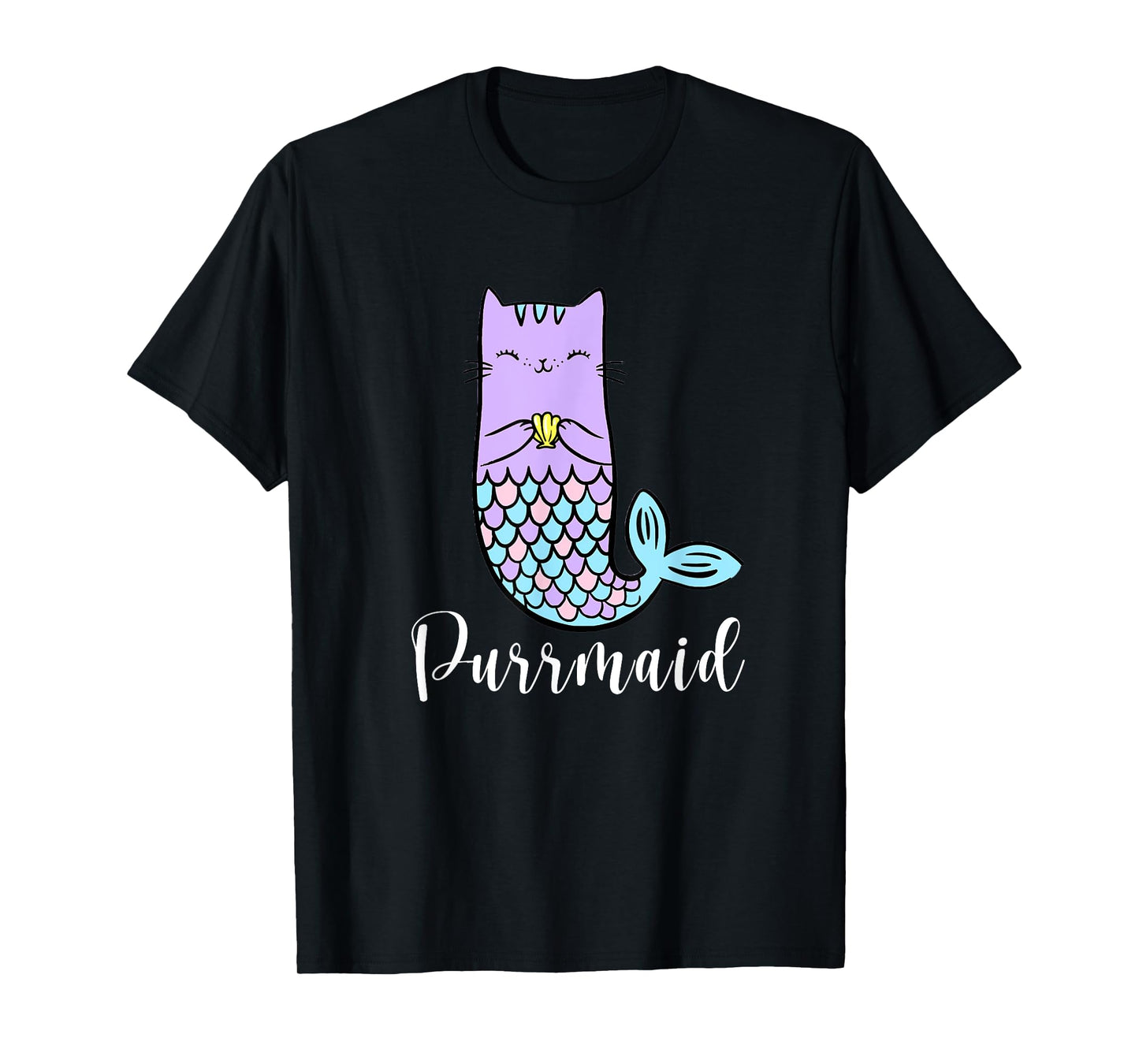 Funny Cute Purrmaid - Mermaid Cat - Meowmaid - Womens Girls T-Shirt