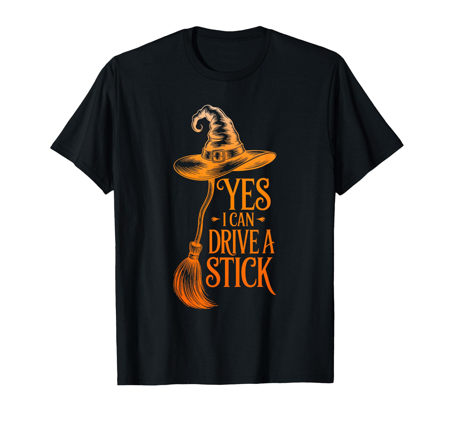 Yes I Can Drive A Stick Funny Witch Flying Broom Halloween T-Shirt