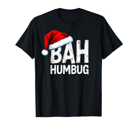 Vintage Bah Humbug Christmas Santa Funny Xmas Party Tee T-Shirt