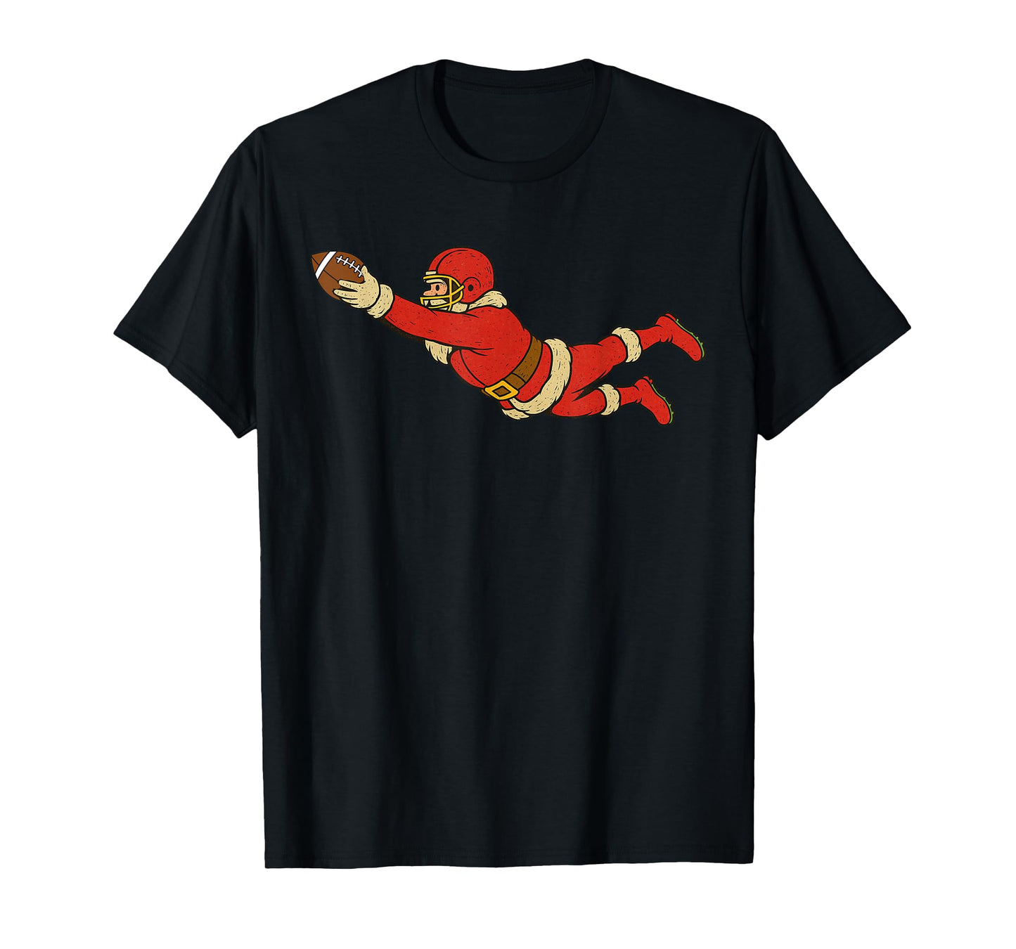 Santa Claus Playing American Football Xmas Holiday Christmas T-Shirt