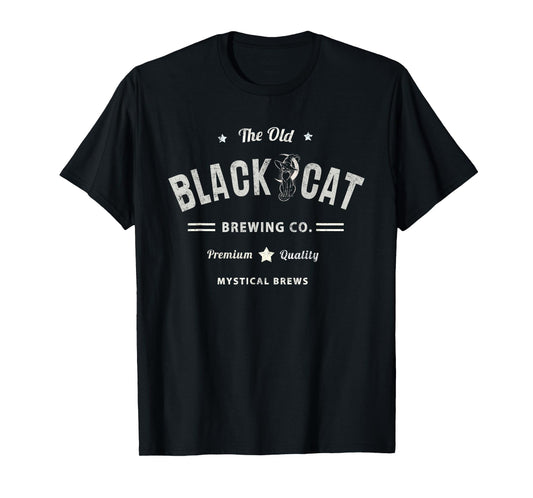 Funny Black CAT Witch Brew Potions Elixirs Brewing Co Meme T-Shirt
