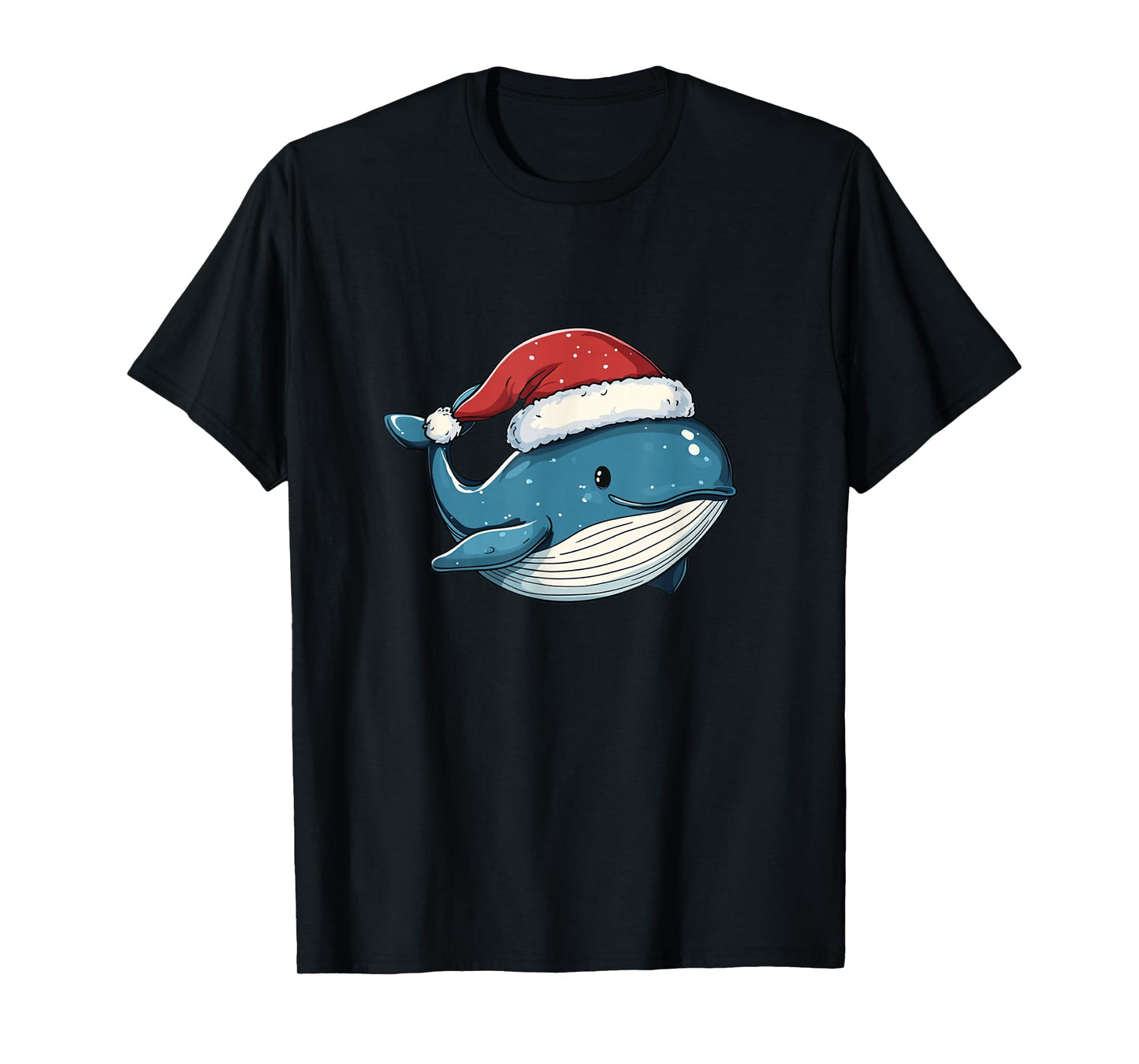 Sweet Christmas Vibes with a Whale Sporting a Santa Hat T-Shirt
