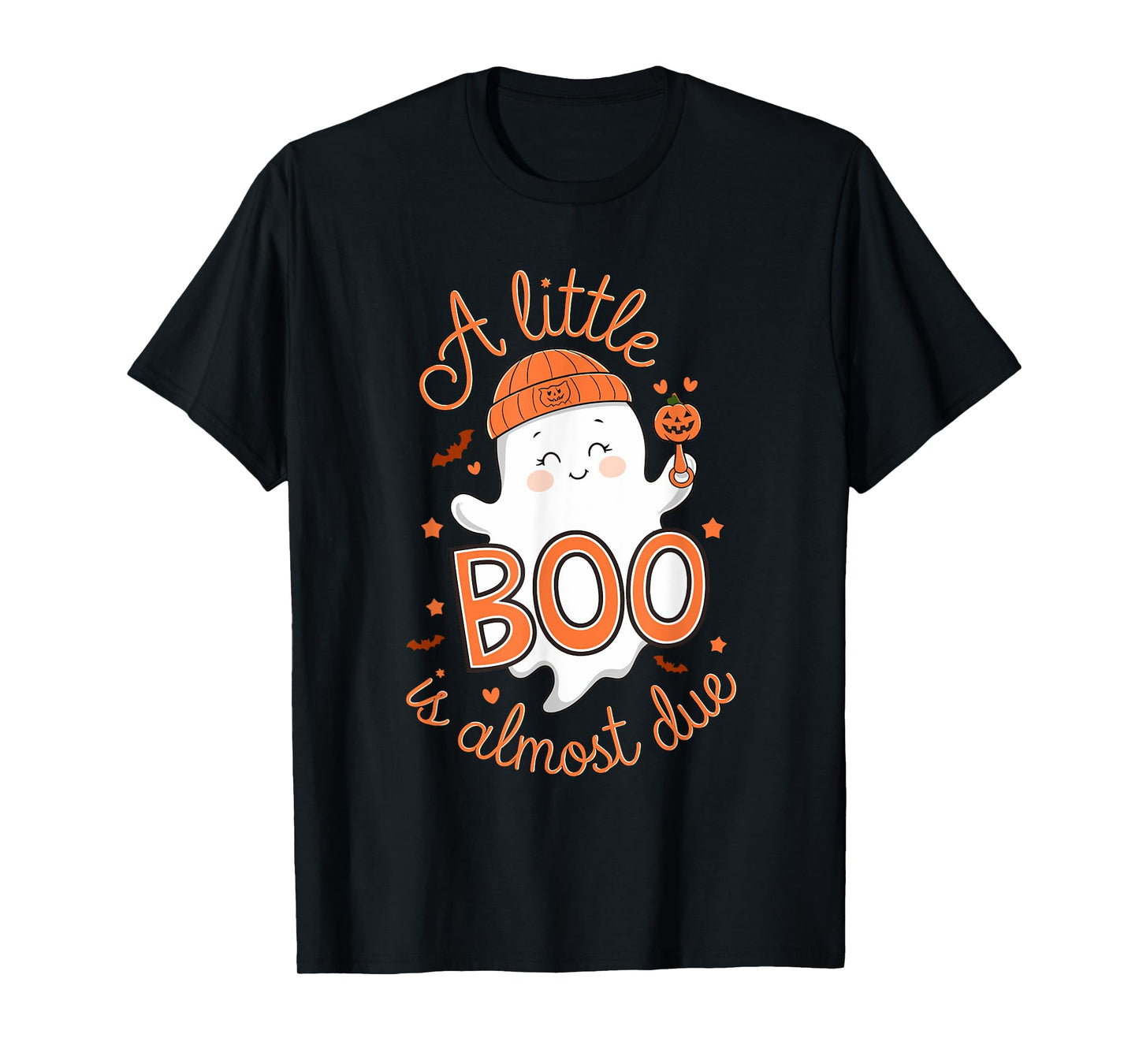Little Boo Is Almost Due Cute Halloween Pregnancy Reveal T-Shirt