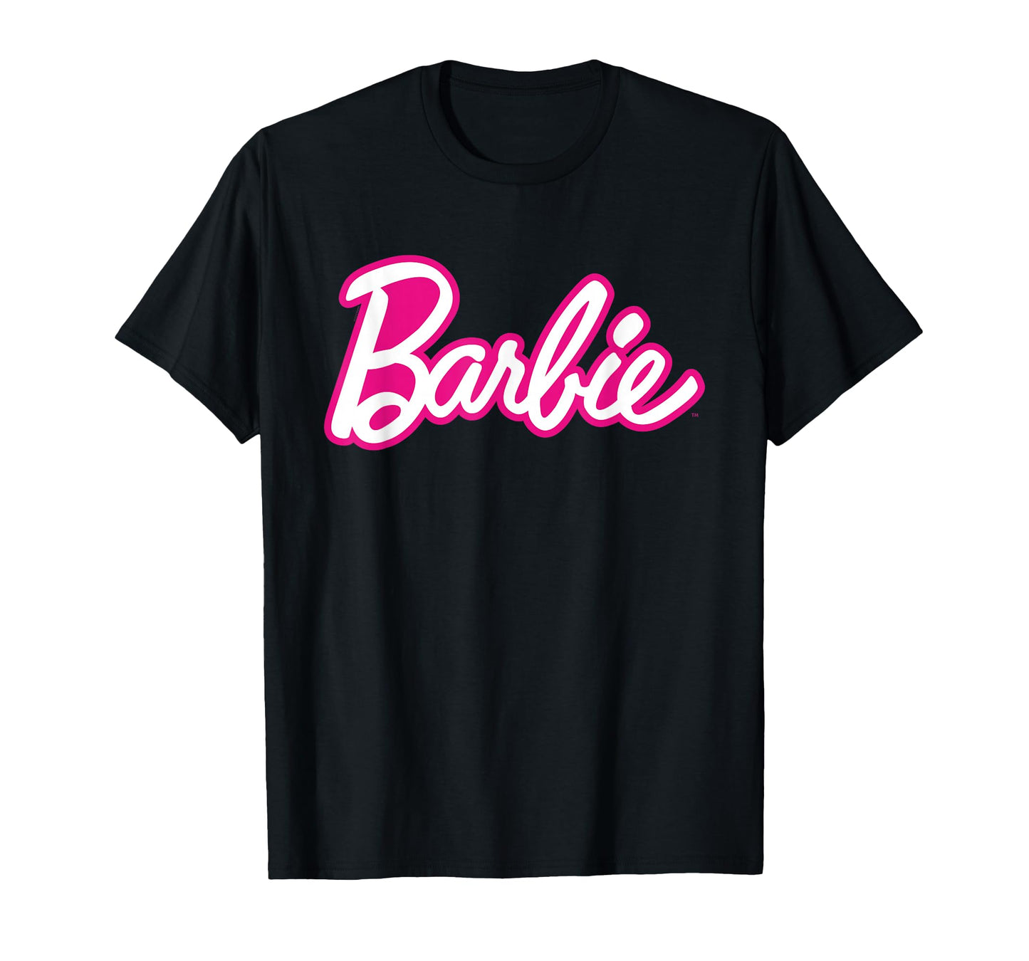 Barbie Current Pink and White Script Logo T-Shirt