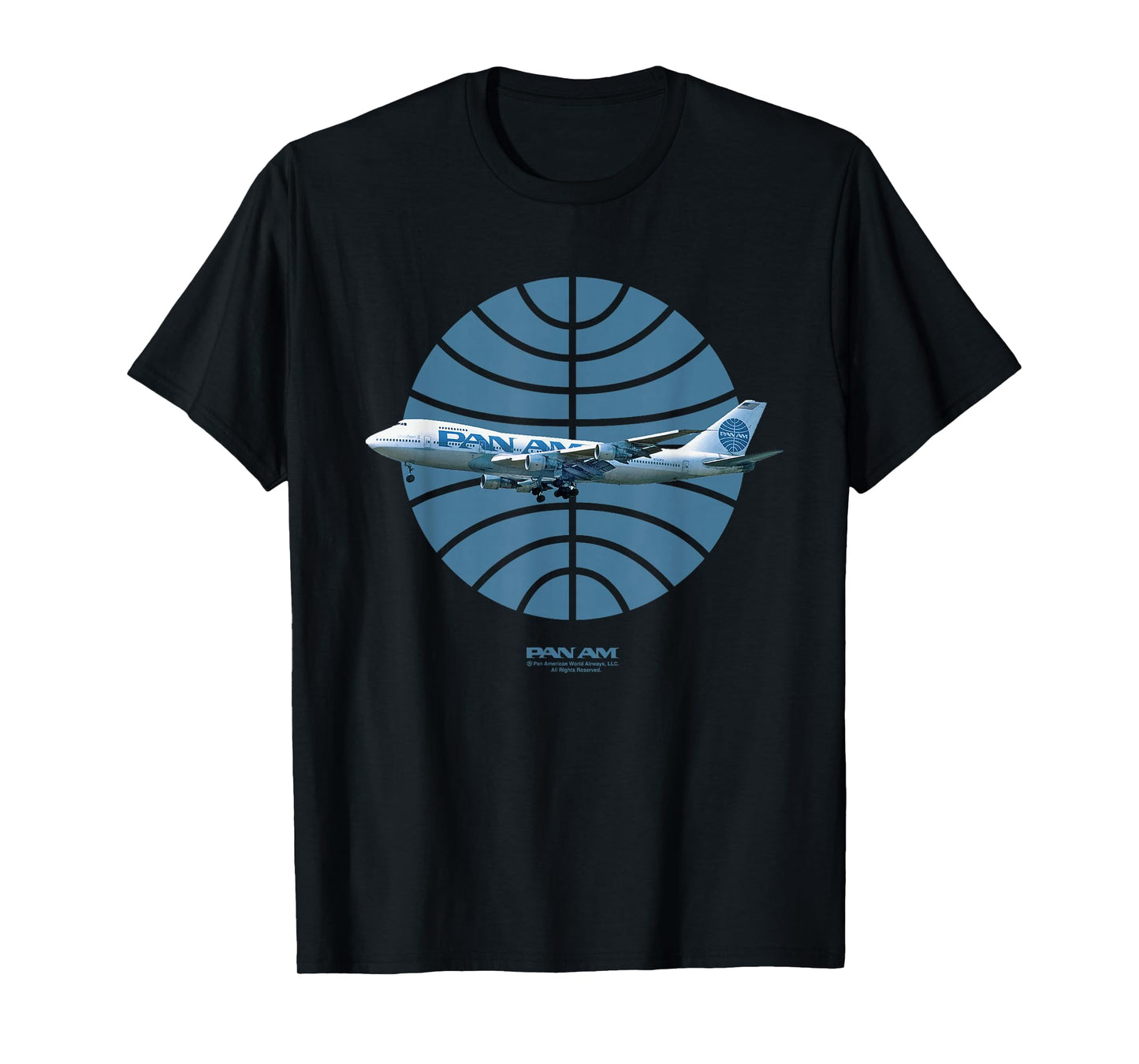 Pan Am Plane Over 1950s Logo T-Shirt
