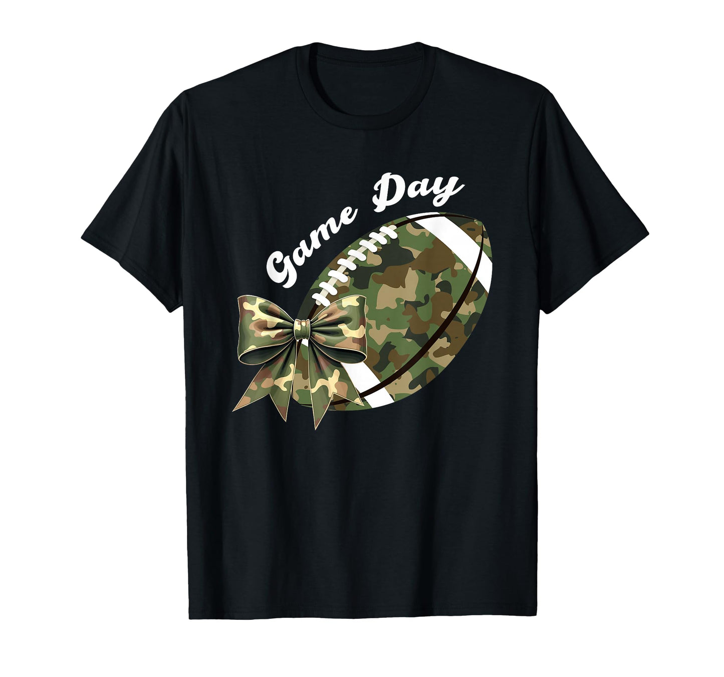 Camouflage Old Game Day Camo Football Seasons Women Girls T-Shirt