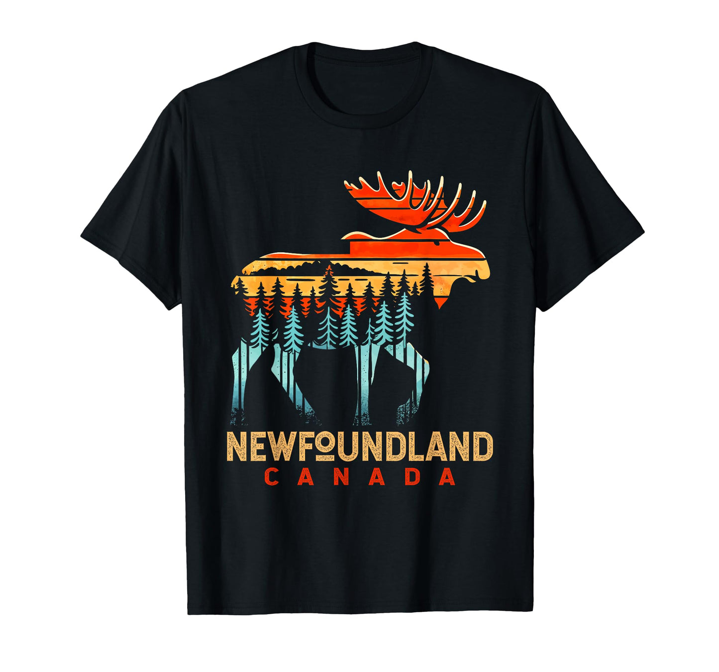 Newfoundland Canada Shirt Vintage Retro Canadian Pride Moose T-Shirt