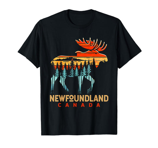 Newfoundland Canada Shirt Vintage Retro Canadian Pride Moose T-Shirt