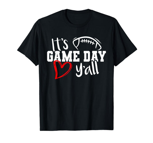 Its Game Day Yall Cute Super Football Bowl Heart Women's T-Shirt
