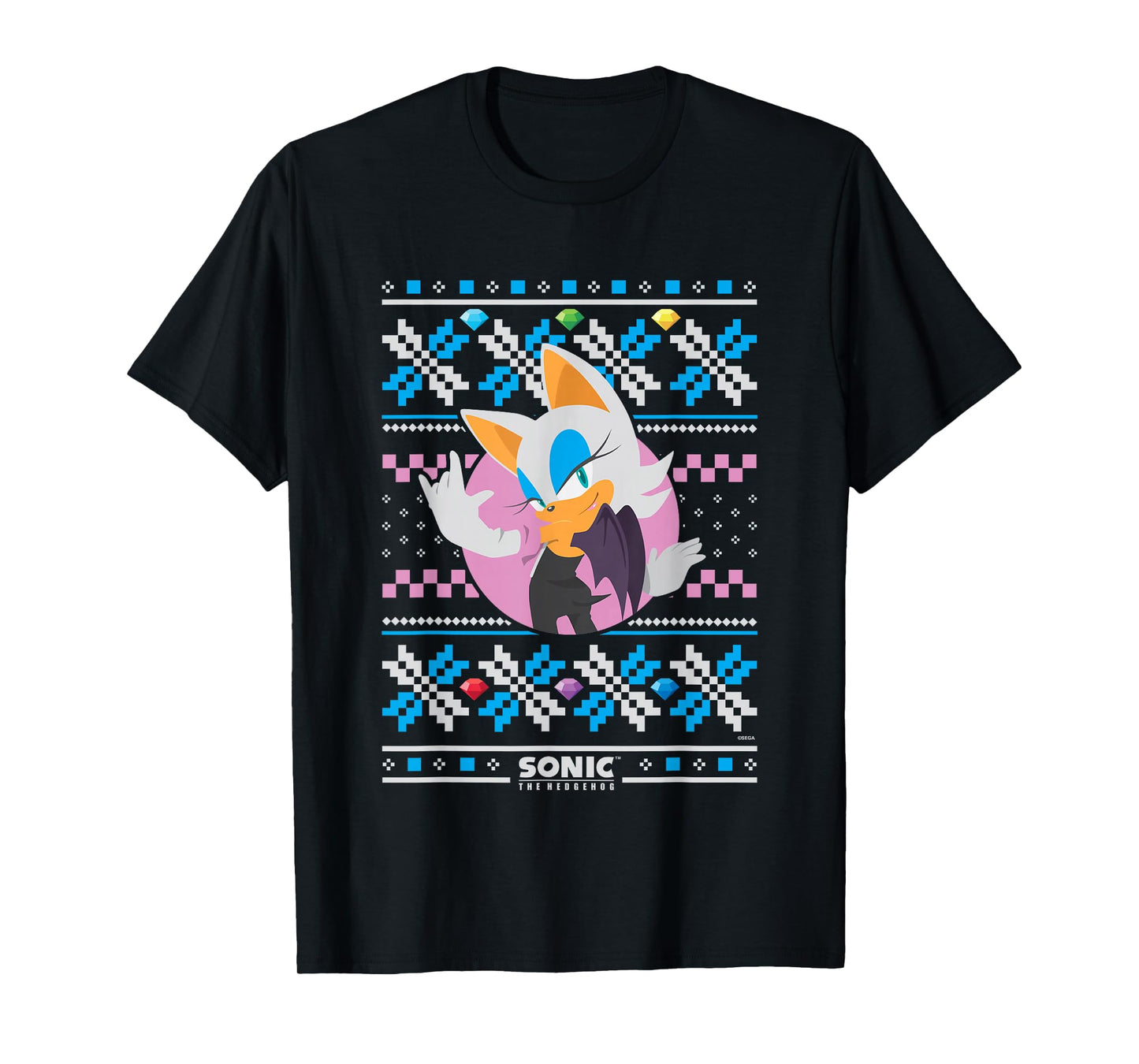 Sonic The Hedgehog Christmas Rouge The Bat Ugly Sweater T-Shirt