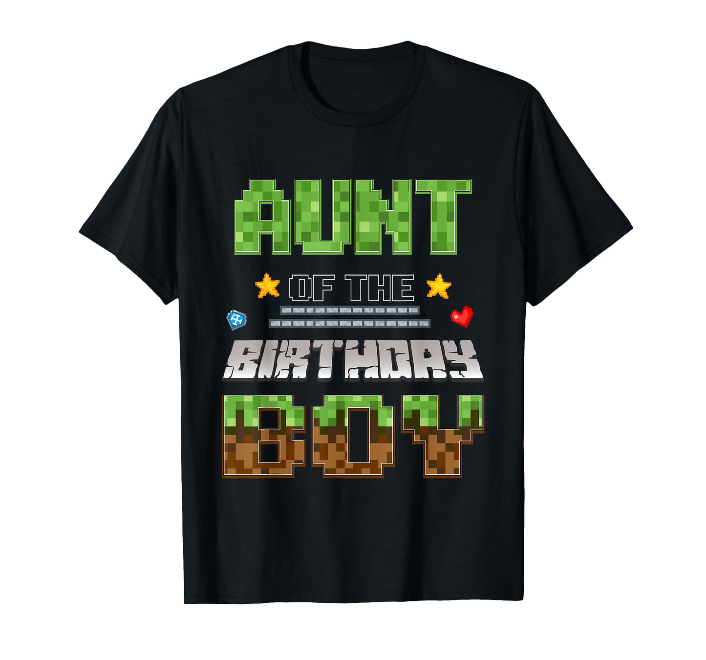 Aunt of The Birthday Boy Video Gamer Pixel Birthday Party T-Shirt