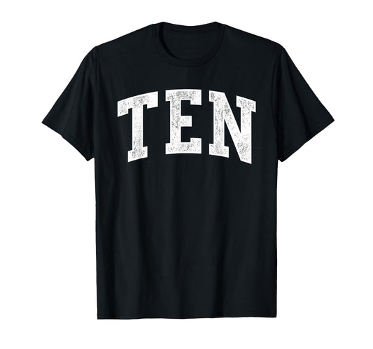 Ten Minimalist 10th Birthday Design 10-Year-Old T-Shirt