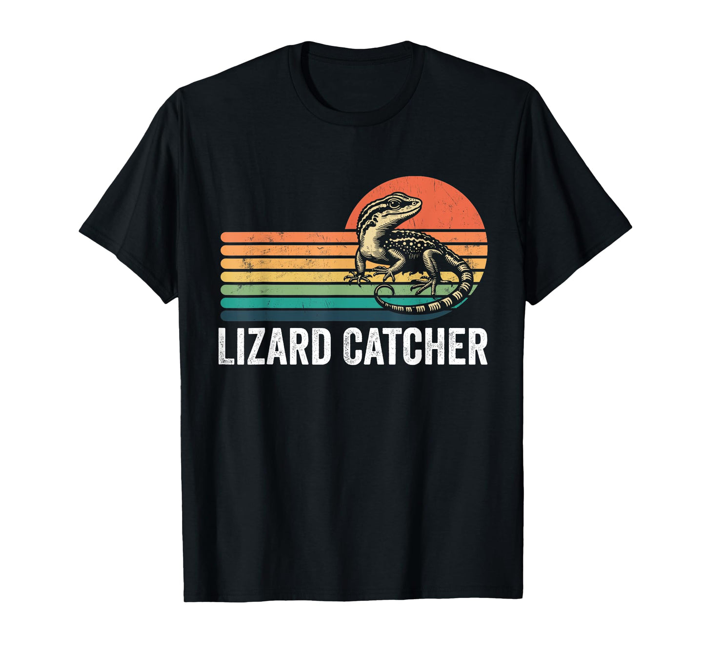 Professional Lizard Catcher Funny Retro Gecko Lizard Hunter T-Shirt