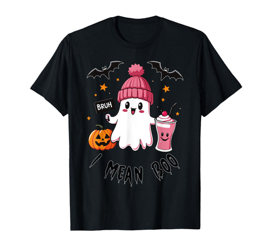 Bruh Ghost Halloween Funny Ghost Bruh I mean Boo Candy Kids T-Shirt