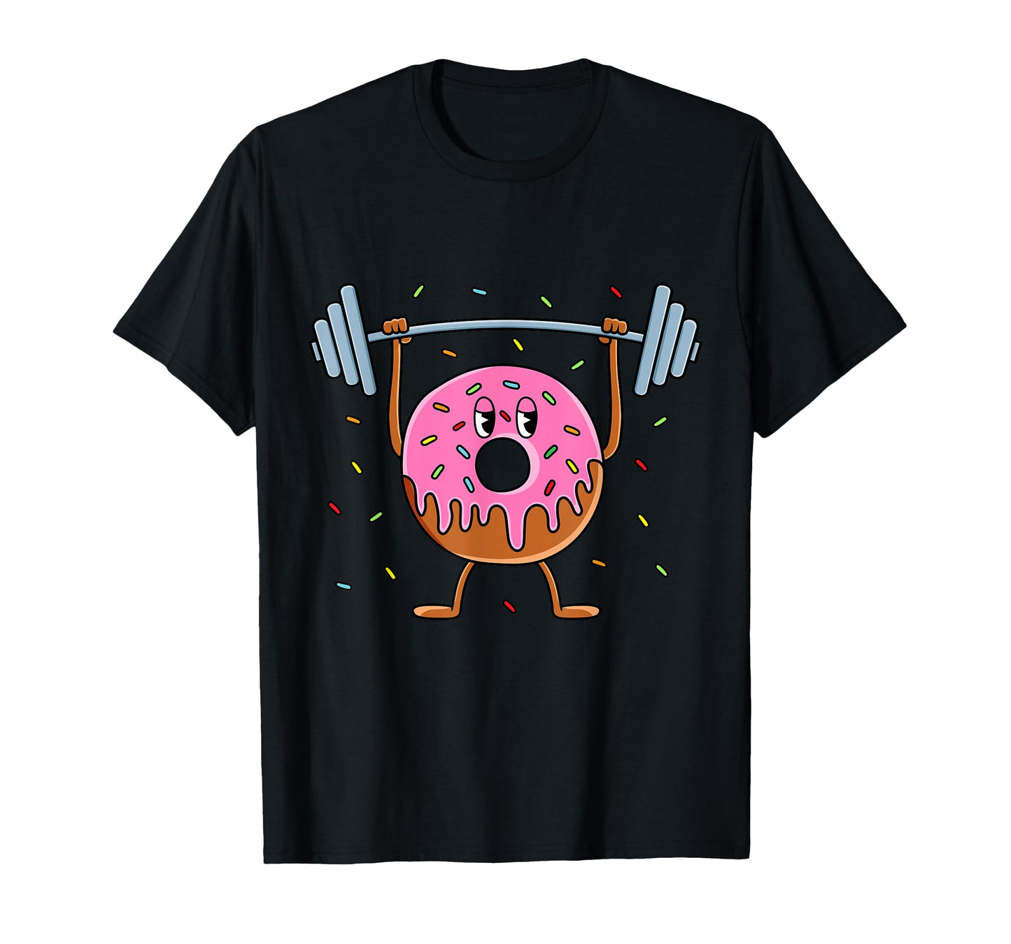 Funny Weightlifting Workout Men Women Gym Donut Lover T-Shirt