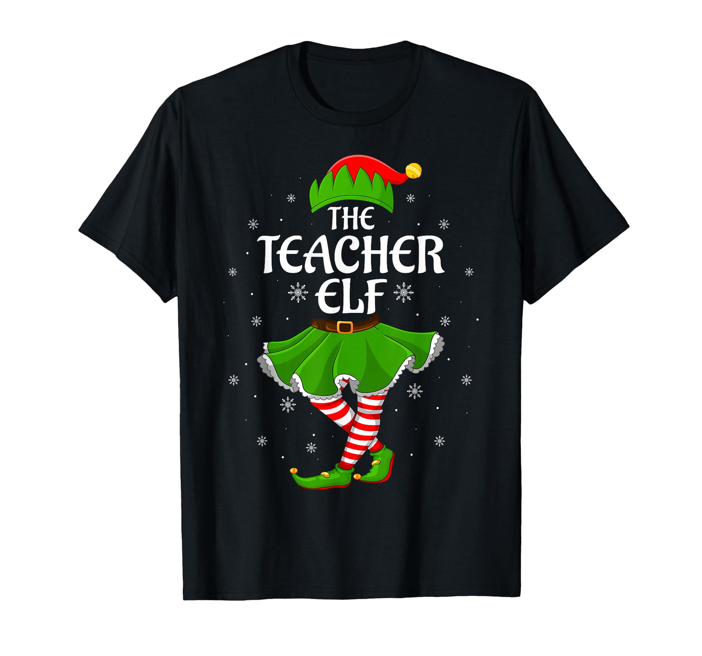 Teacher Elf Christmas Family Girls Women Elf Squad Xmas T-Shirt