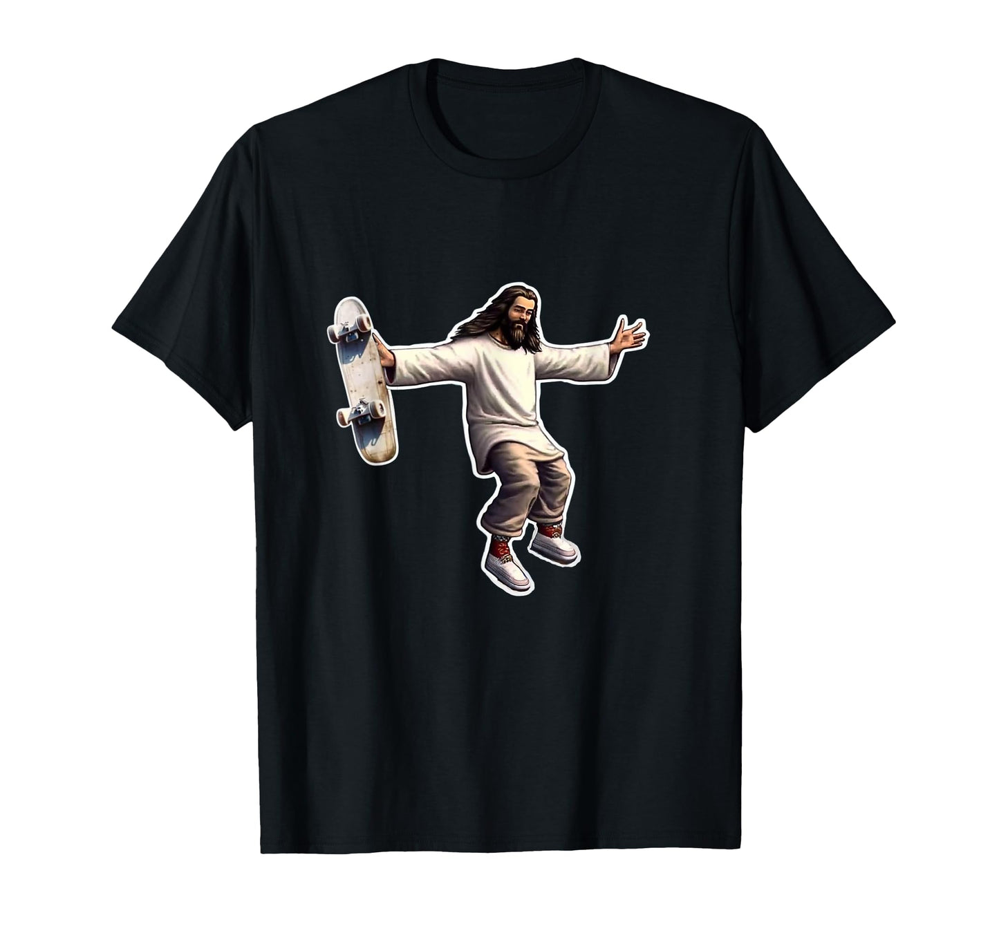 Steezus Christ Shredding Skateboard Trending Meme T-Shirt