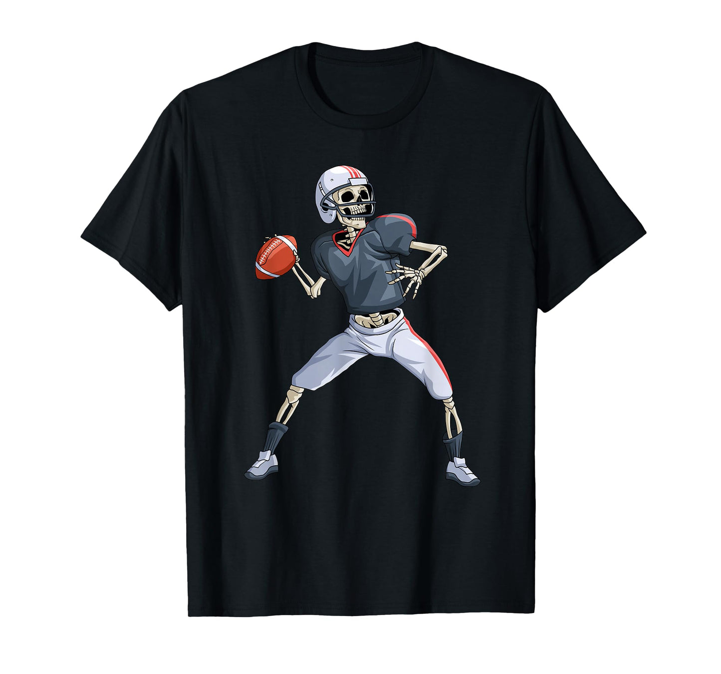American Football Skeleton Quarterback Halloween Football T-Shirt