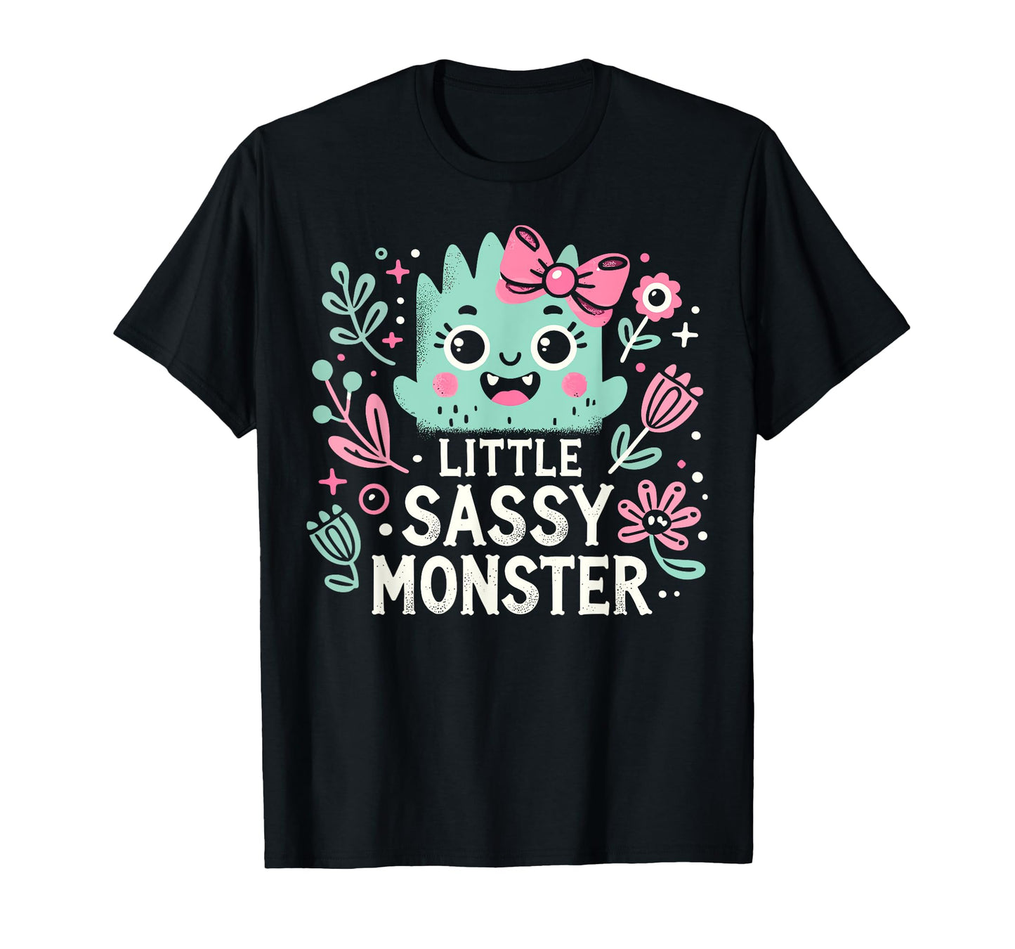 Kids Little Sassy Monster Halloween Costumes Toddler Girls T-Shirt