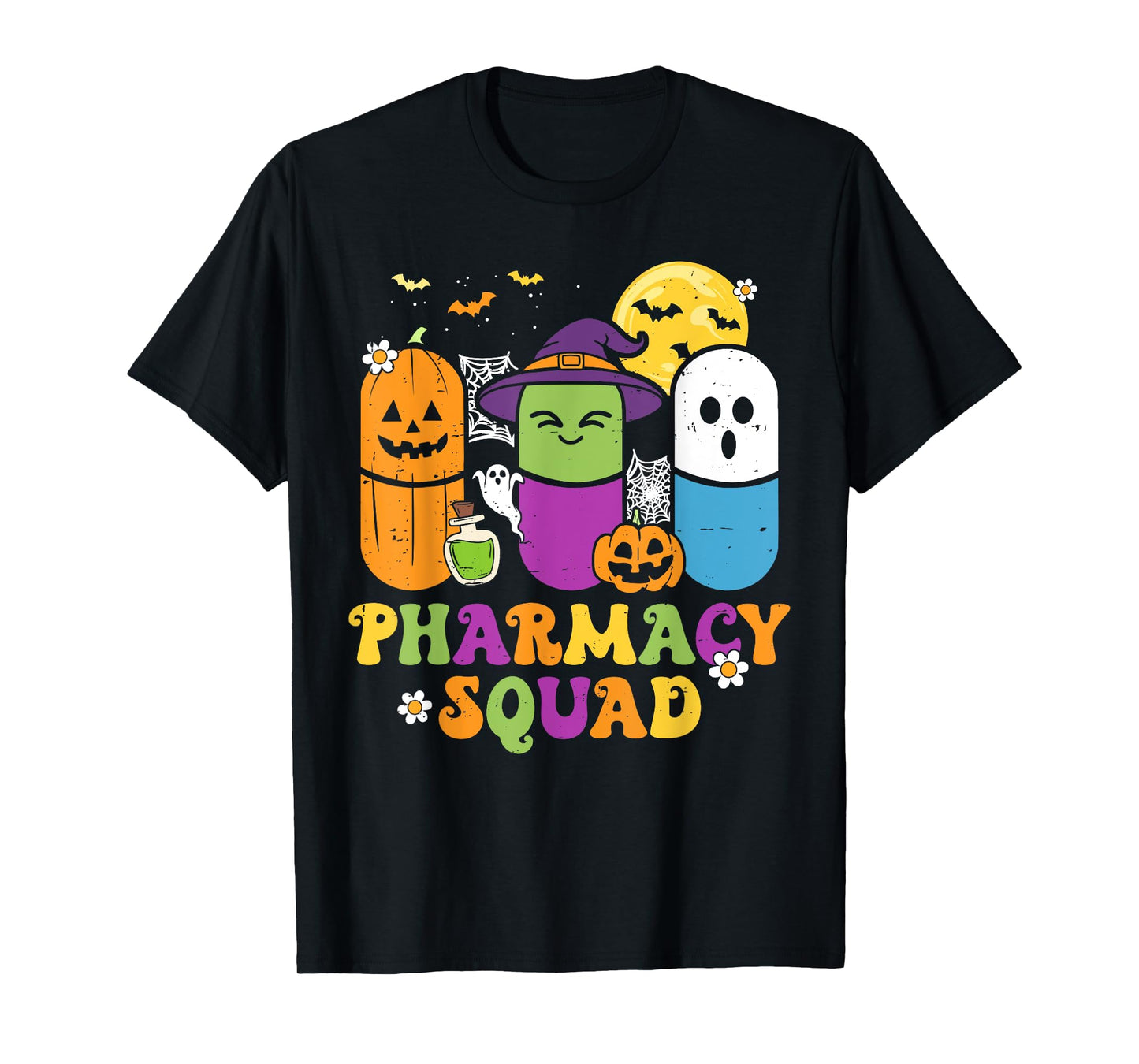 Groovy Halloween Pharmacy Squad PIlls Costume Pharmacist T-Shirt