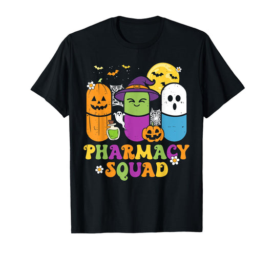 Groovy Halloween Pharmacy Squad PIlls Costume Pharmacist T-Shirt