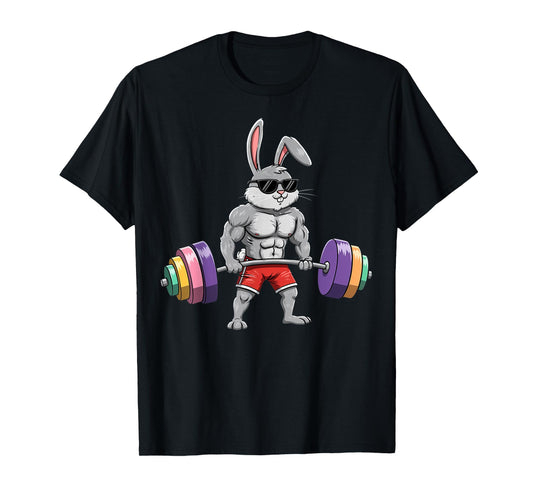 Easter Day Workout Deadlift Bunny Easter Gym Men Women T-Shirt