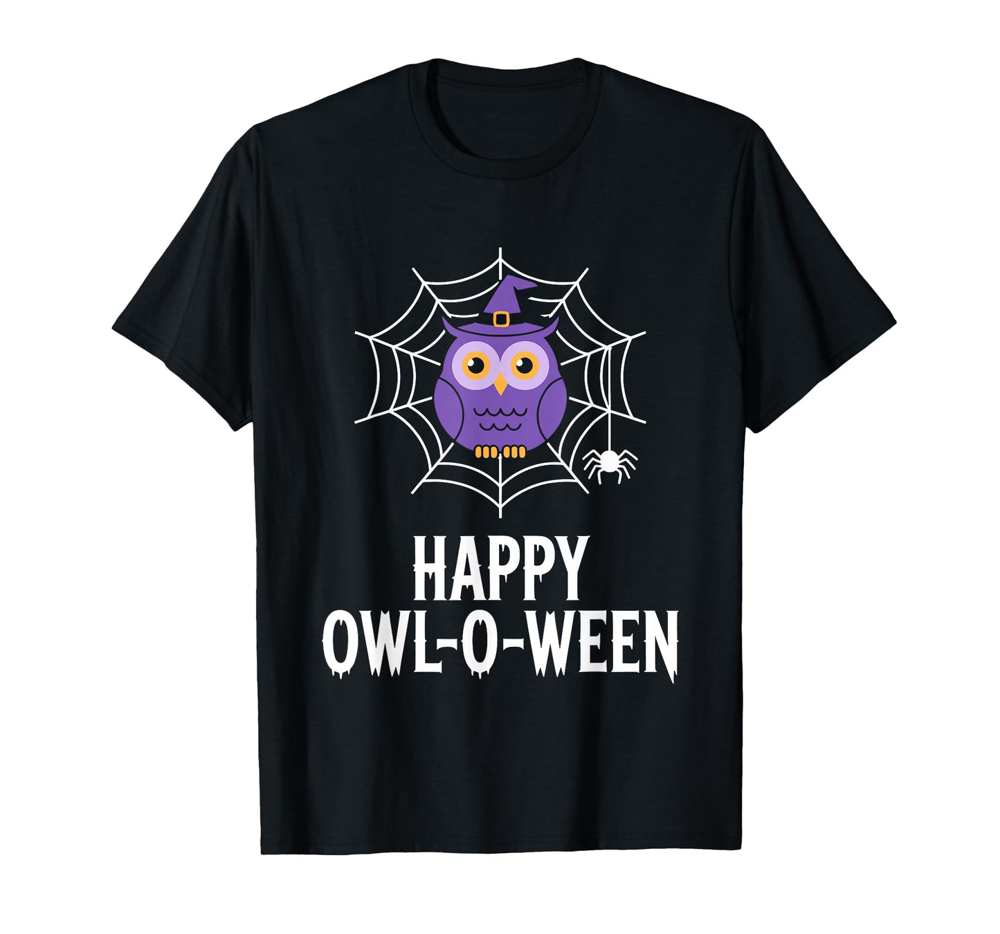Happy Owl-O-Ween Cute Funny Owl Witch Hat Halloween T-Shirt
