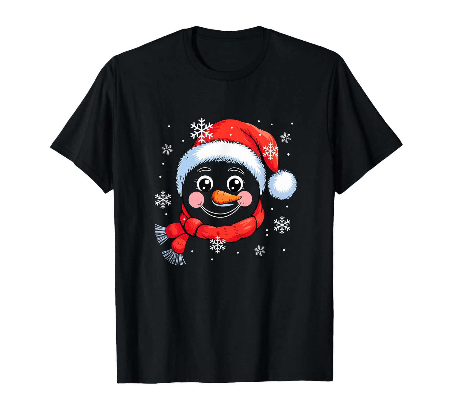 Christmas Santa Snowman Face Xmas Snow Costume Family Kids T-Shirt