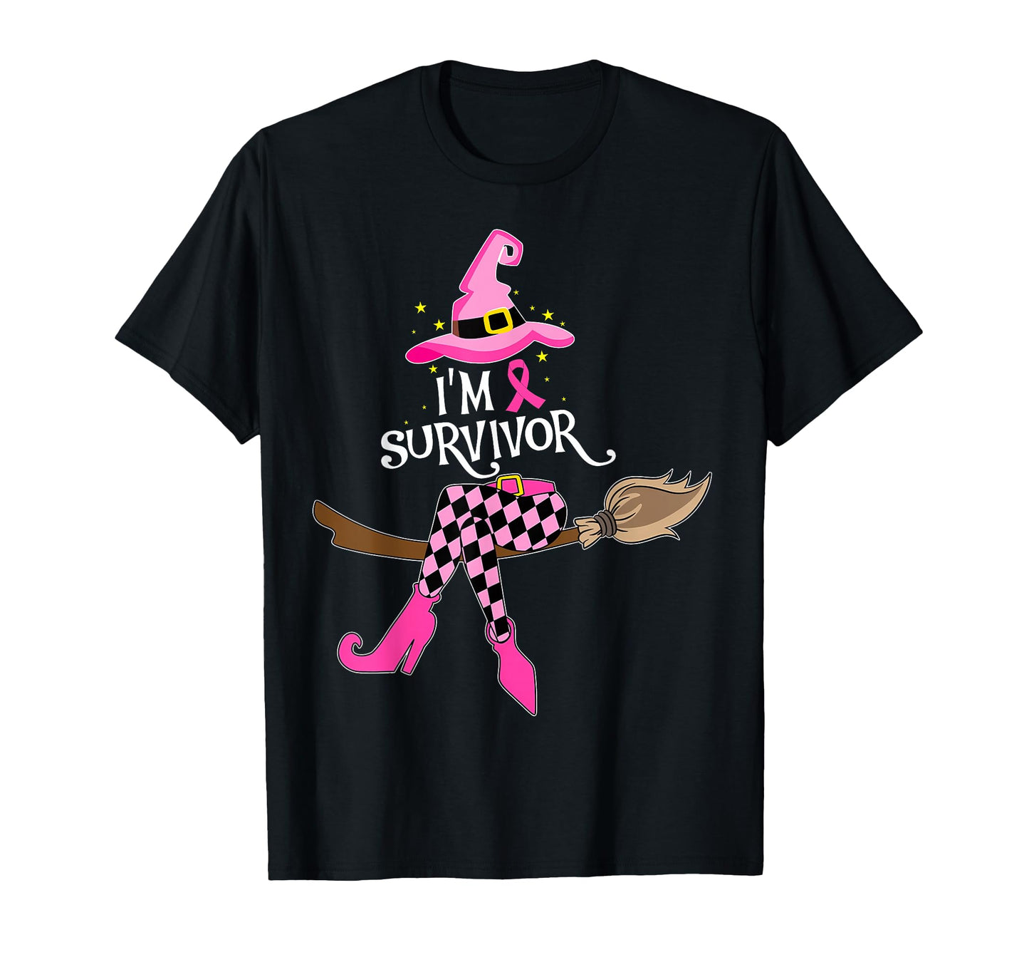 Witch I'm Survivor Breast Cancer Warrior Pink Ribbon Cancer T-Shirt