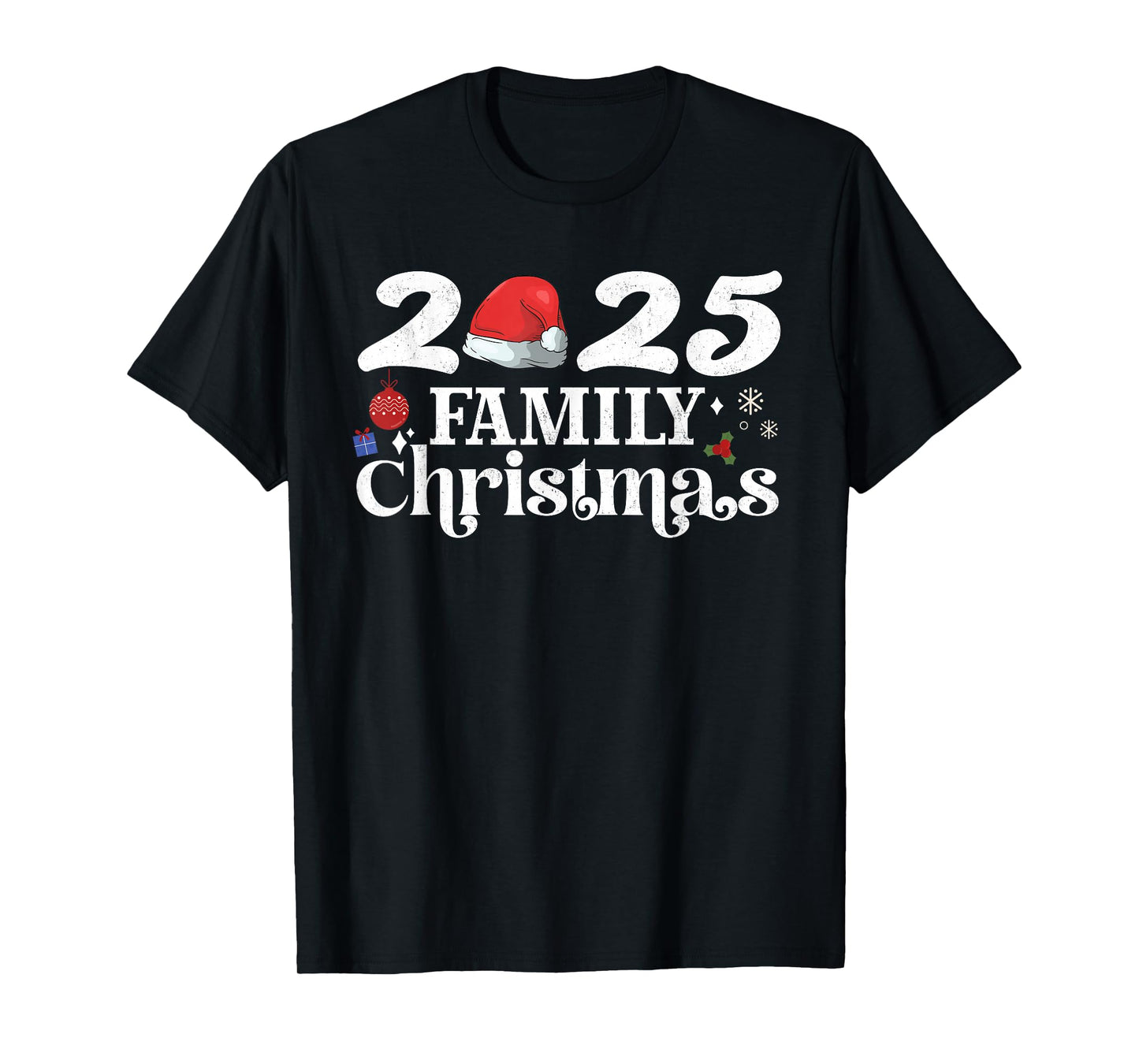 Funny Christmas 2025 Family Matching Squad Crew Xmas Santa T-Shirt